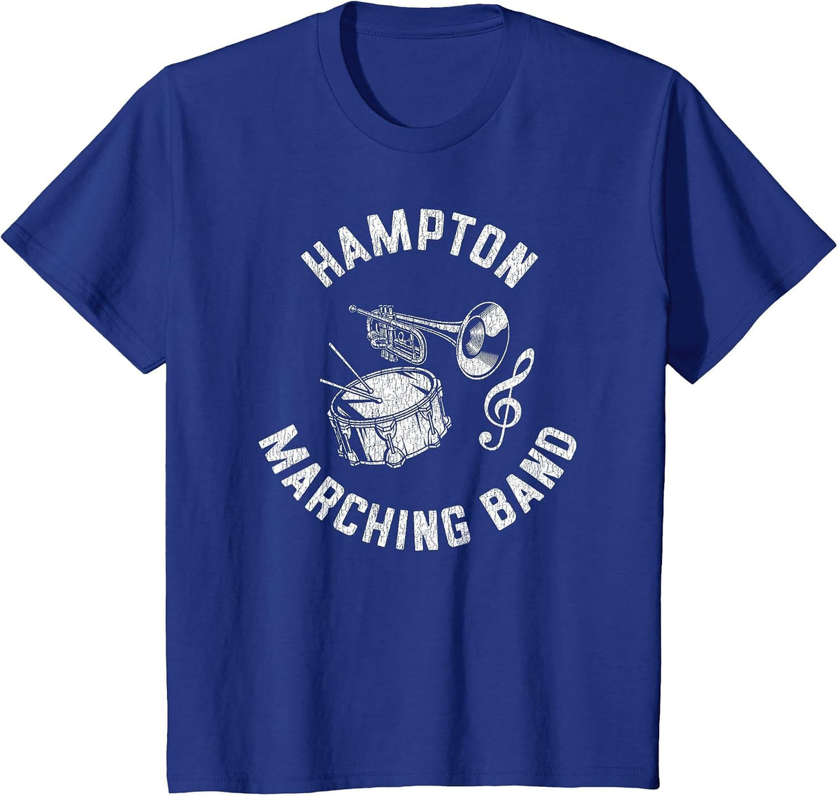 Hampton Marching Band Vintage Classic Music Distressed T-Shirt - Royal Blue
