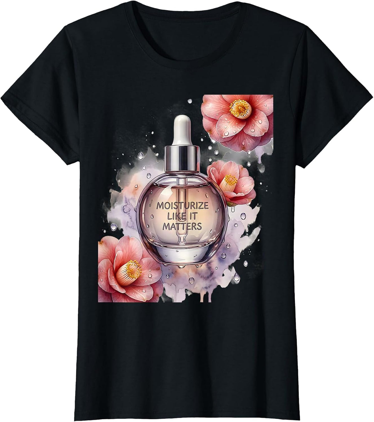 K-Beauty Glass Skin Moisturize Like It Matters T-Shirt - Black
