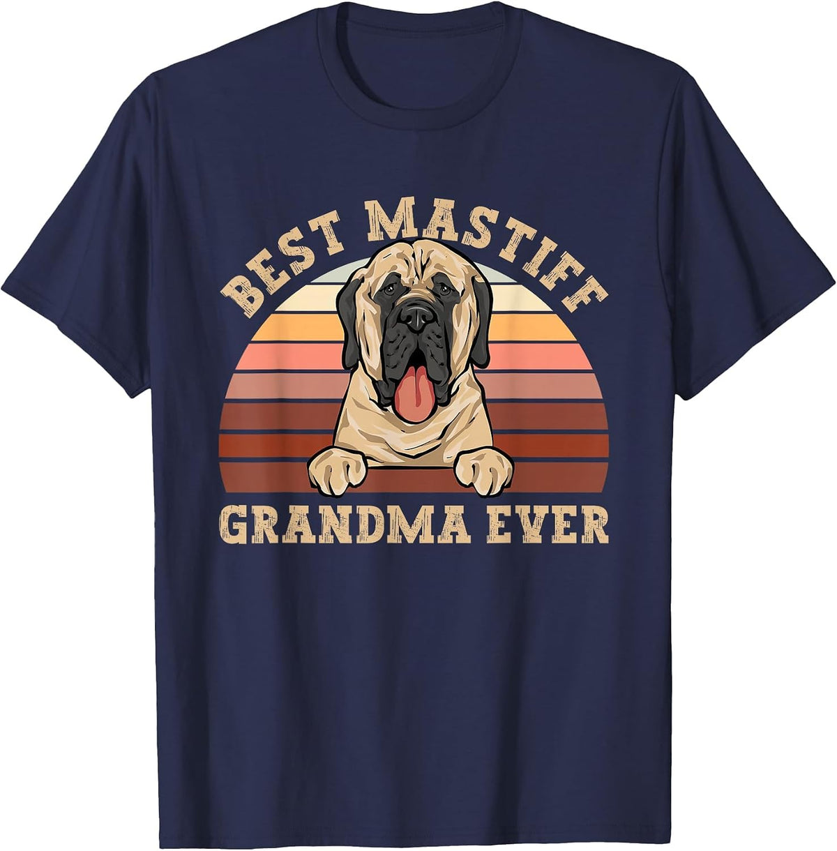Mastiff Old English Mastiff Dog T-Shirt - Navy Blue