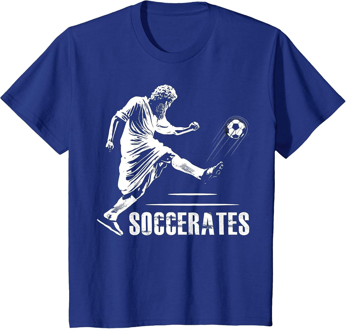 Soccerates Funny Philosophy Theory Soccer Socrates Greek T-Shirt - Royal Blue