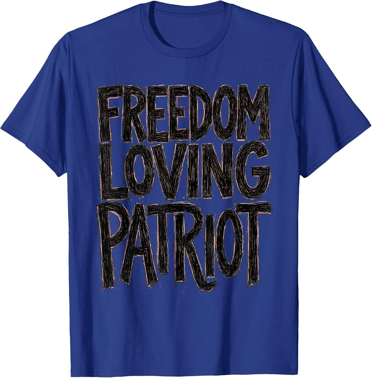Freedom Loving Patriot Memorial Day Design T-Shirt - Royal Blue