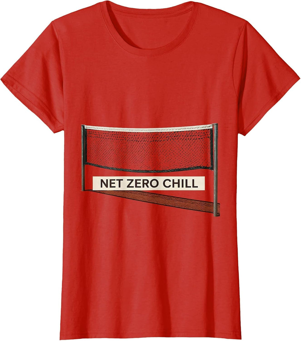 Net Zero Chill Tennis Graphic Design T-Shirt - Red