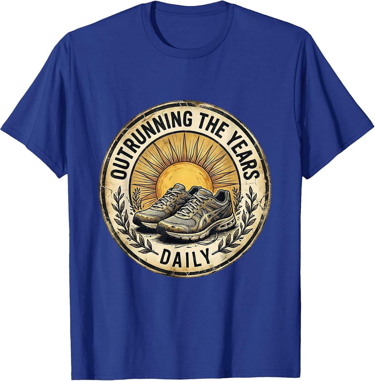 Outrunning The Years Daily Aging Gracefully Design T-Shirt - Royal Blue