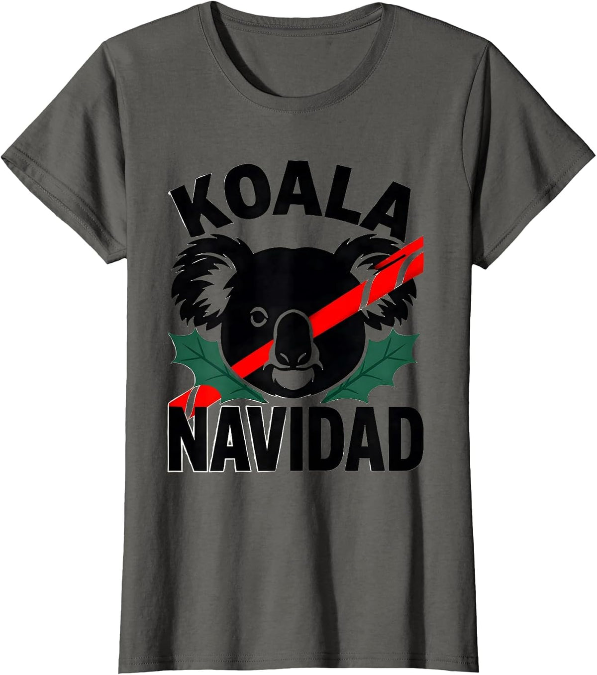 Women's Koala Navidad Funny Koala Lover Christmas Pun Gift T-Shirt - Asphalt Grey