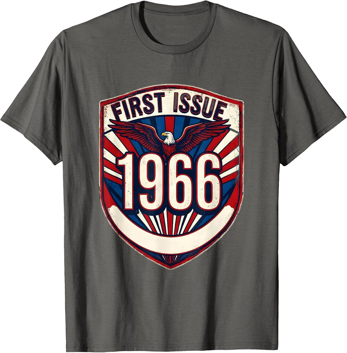 Men's First Issue 1966 Vintage Stamp 60th Birthday Gift Men Women T-Shirt - Asphalt Grey