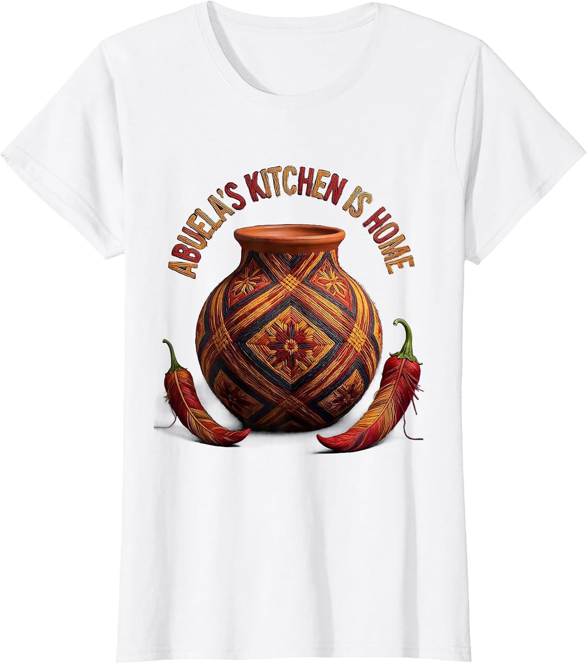 Women's Abuela's Kitchen Is Home Mexican Heritage Design T-Shirt - White