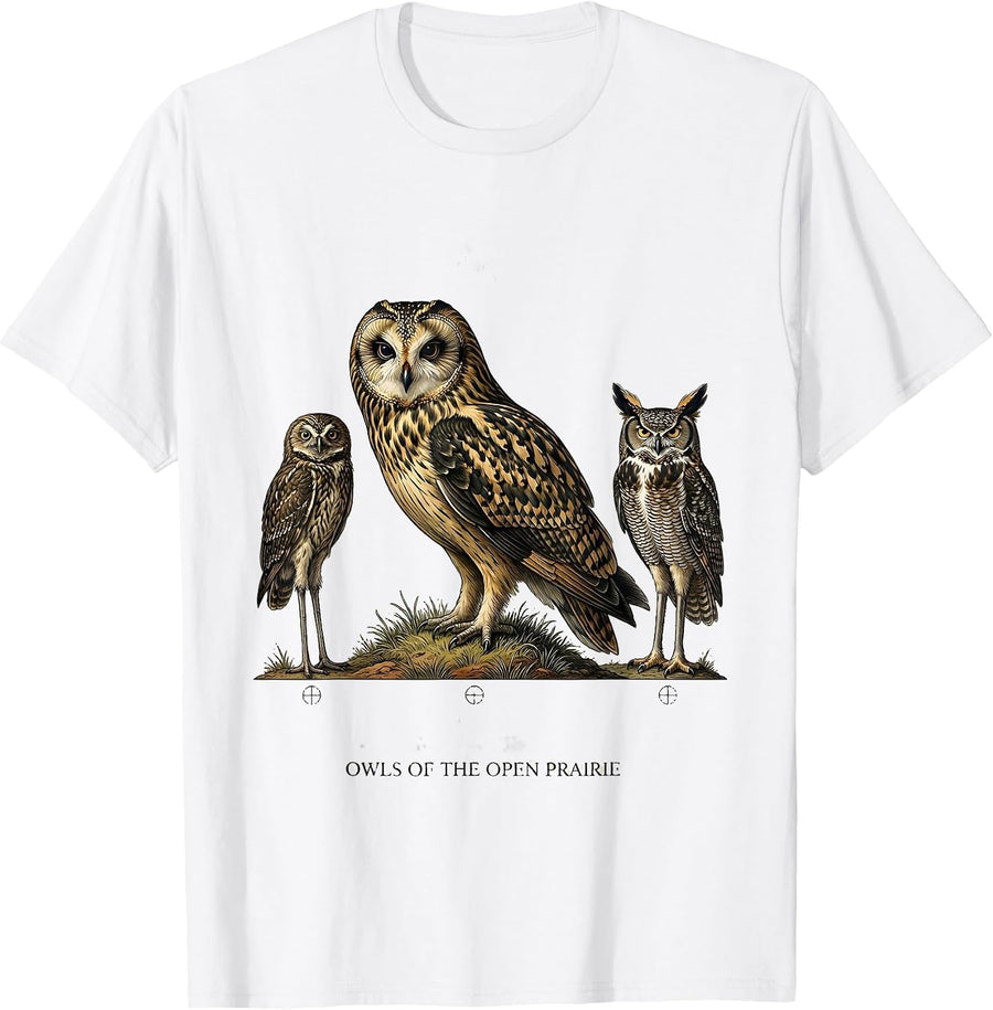 Men's Owls Of The Open Prairie Vintage Bird Lover Humor T-Shirt - White