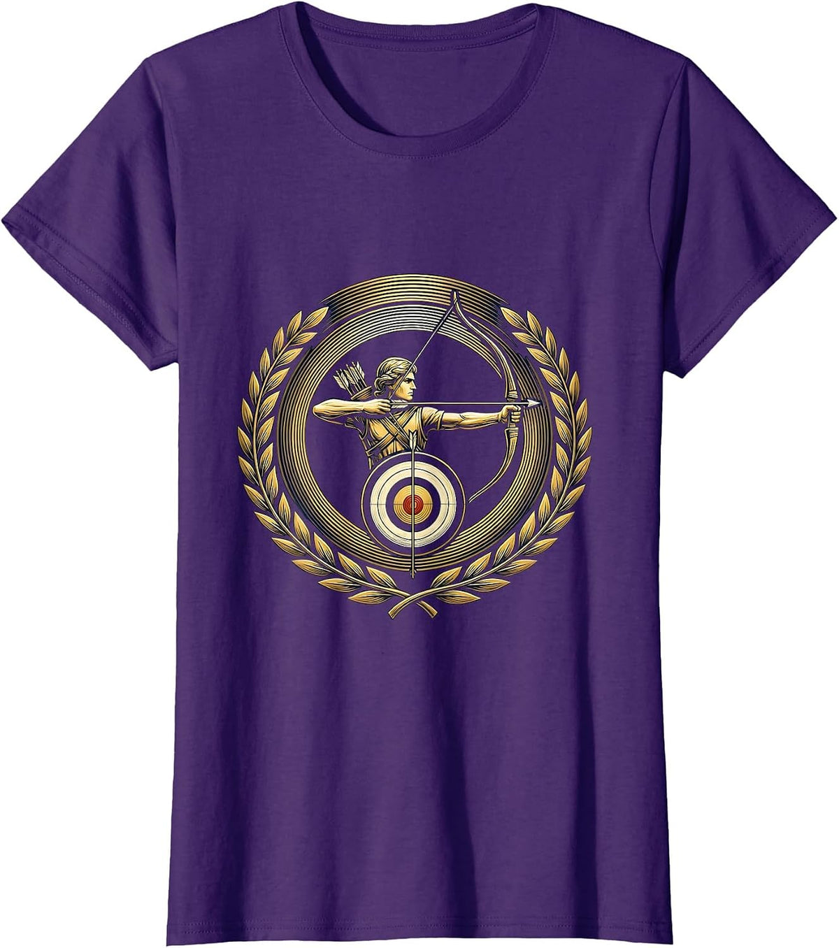 Women's Archery Bullseye Arrow Release Graphic Tee T-Shirt - Purple