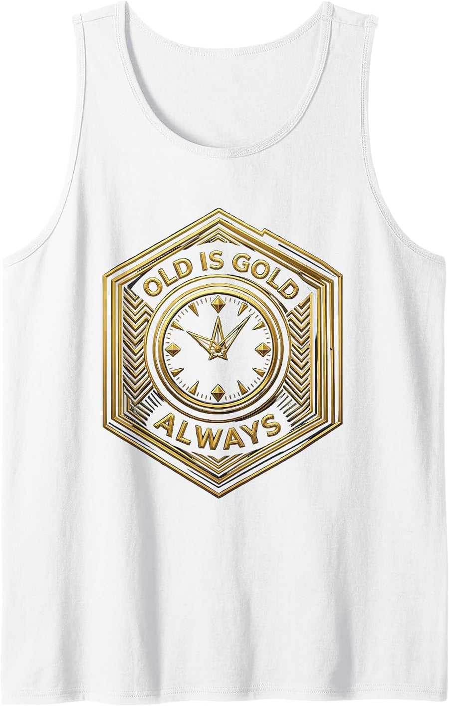 Old Is Gold Always Vintage Men's Graphic Design Tank Top - White