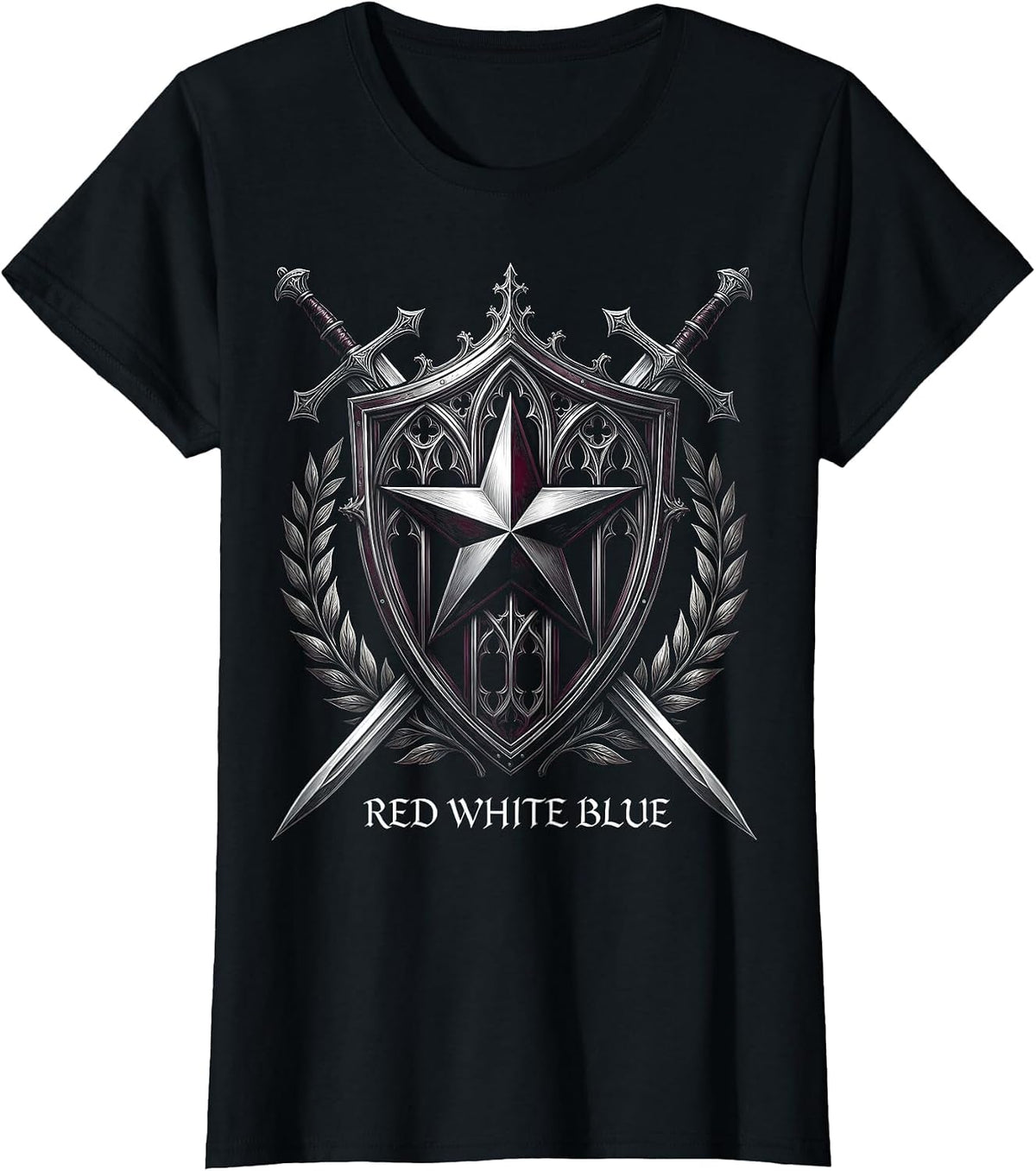 Red White Blue Memorial Day Men's Patriotic Design T-Shirt - Black