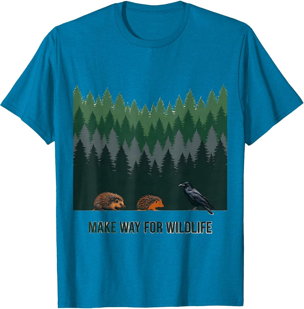 Make Way For Wildlife Nature Lover Retro Forest Wildlife T-Shirt - Sapphire Blue
