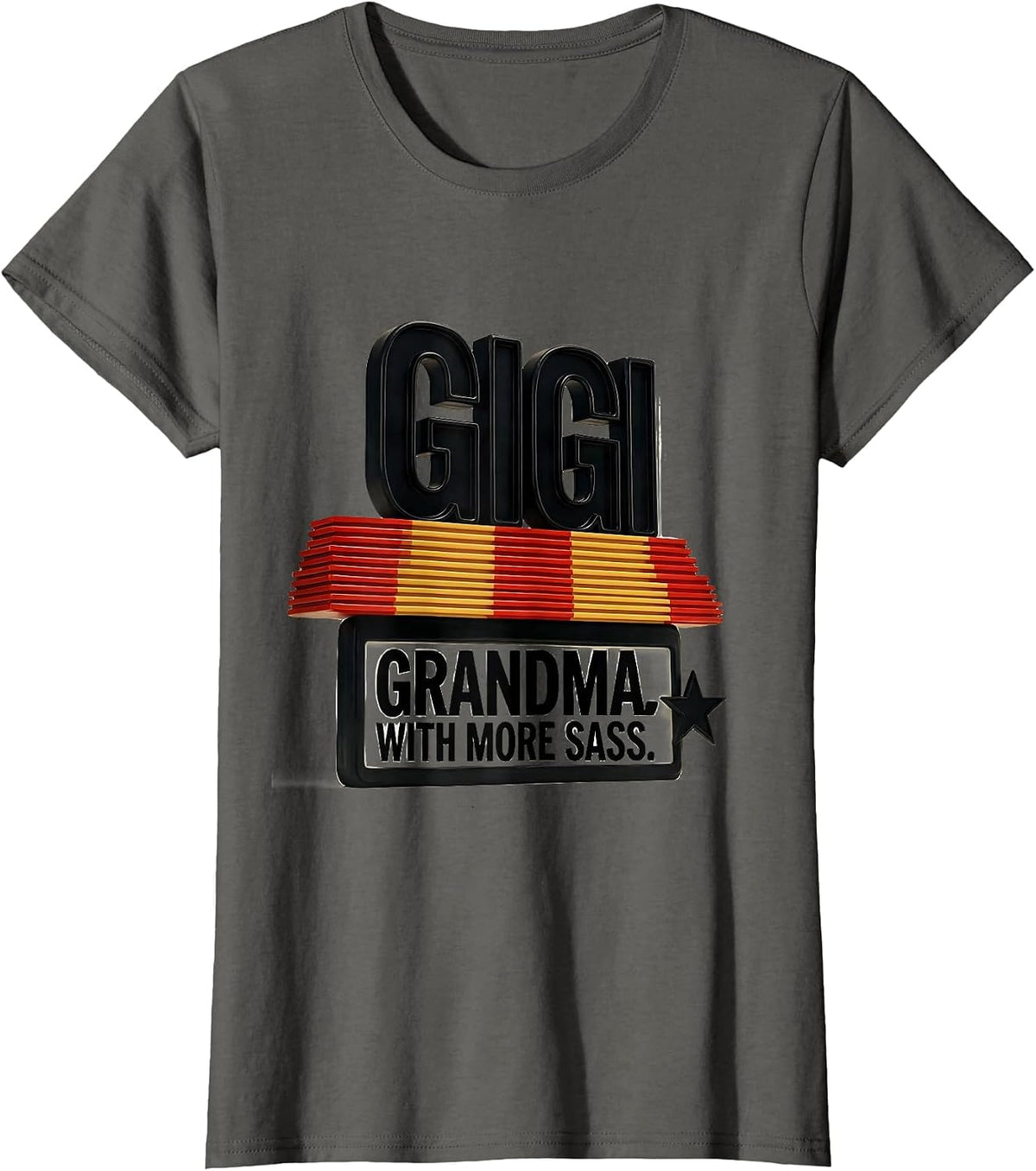 Women's Gigi Grandma With More Sass Funny Grandmother Gift T-Shirt - Asphalt Grey