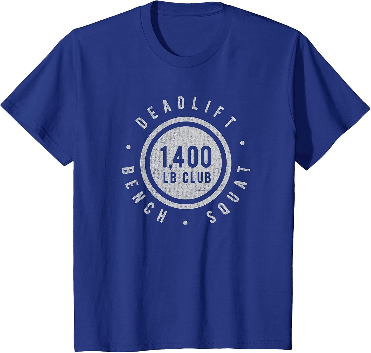 Elite 1,400 lb Club Powerlifting Gym Strong Novelty T-Shirt - Royal Blue