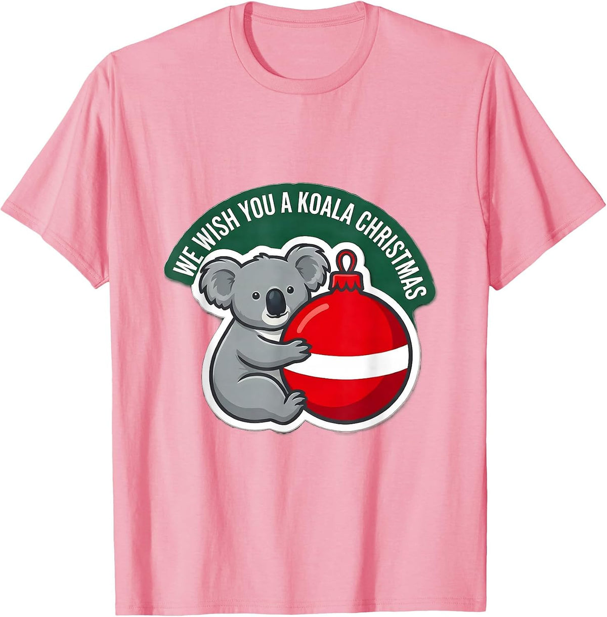 Men's We Wish You A Koala Christmas Cute Koala Lover Funny Holiday T-Shirt - Pink