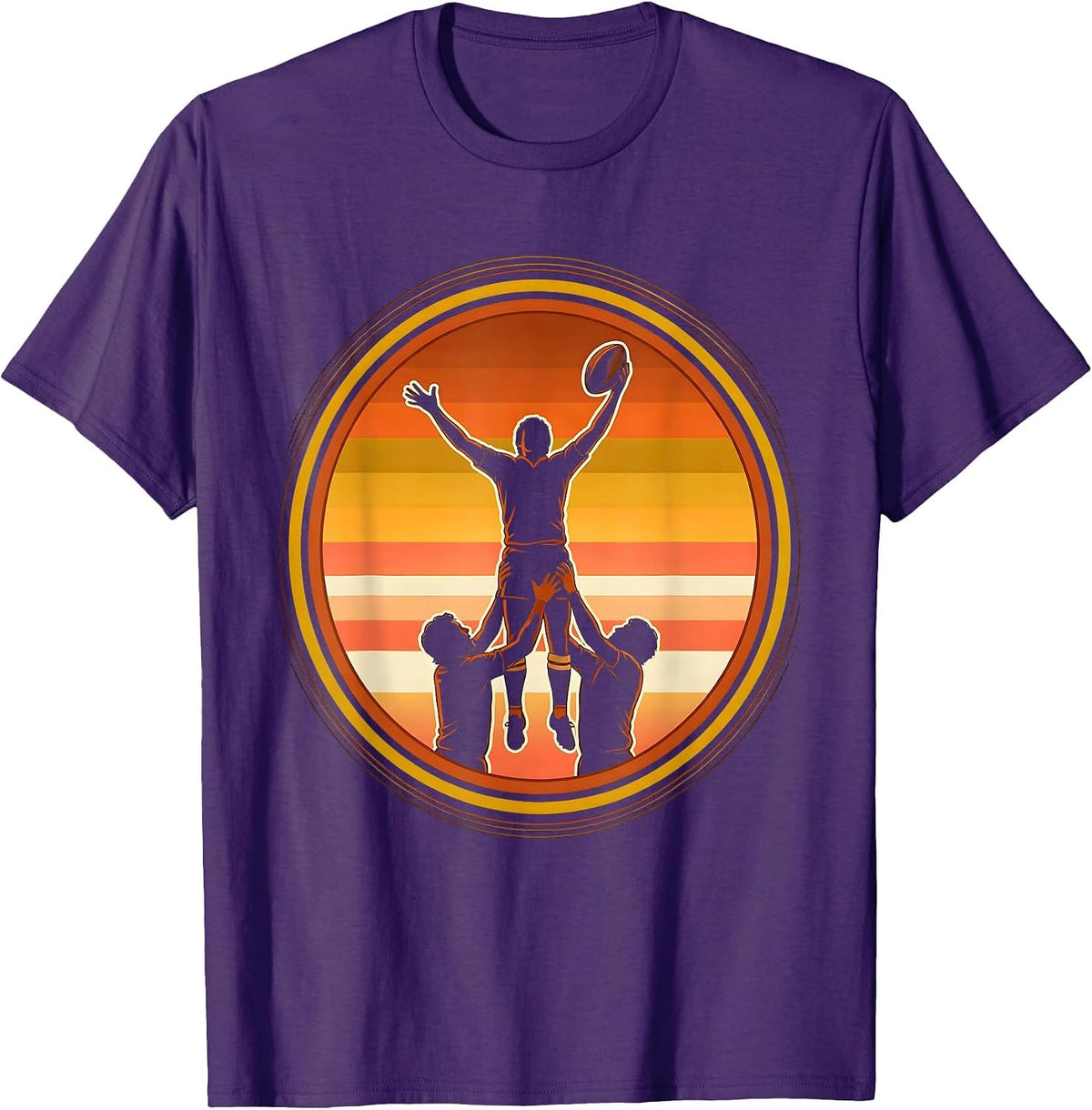 Rugby Lineout Lift Graphic Tee T-Shirt - Purple