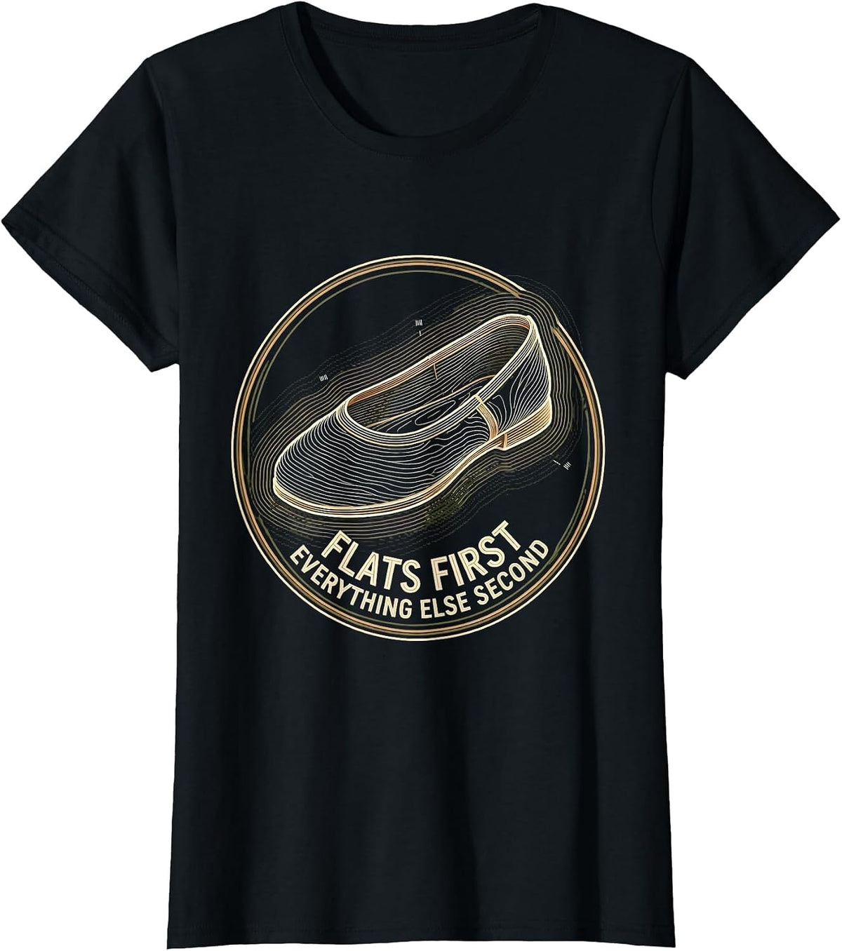 Flats First Everything Else Second Ballet Design T-Shirt - Black