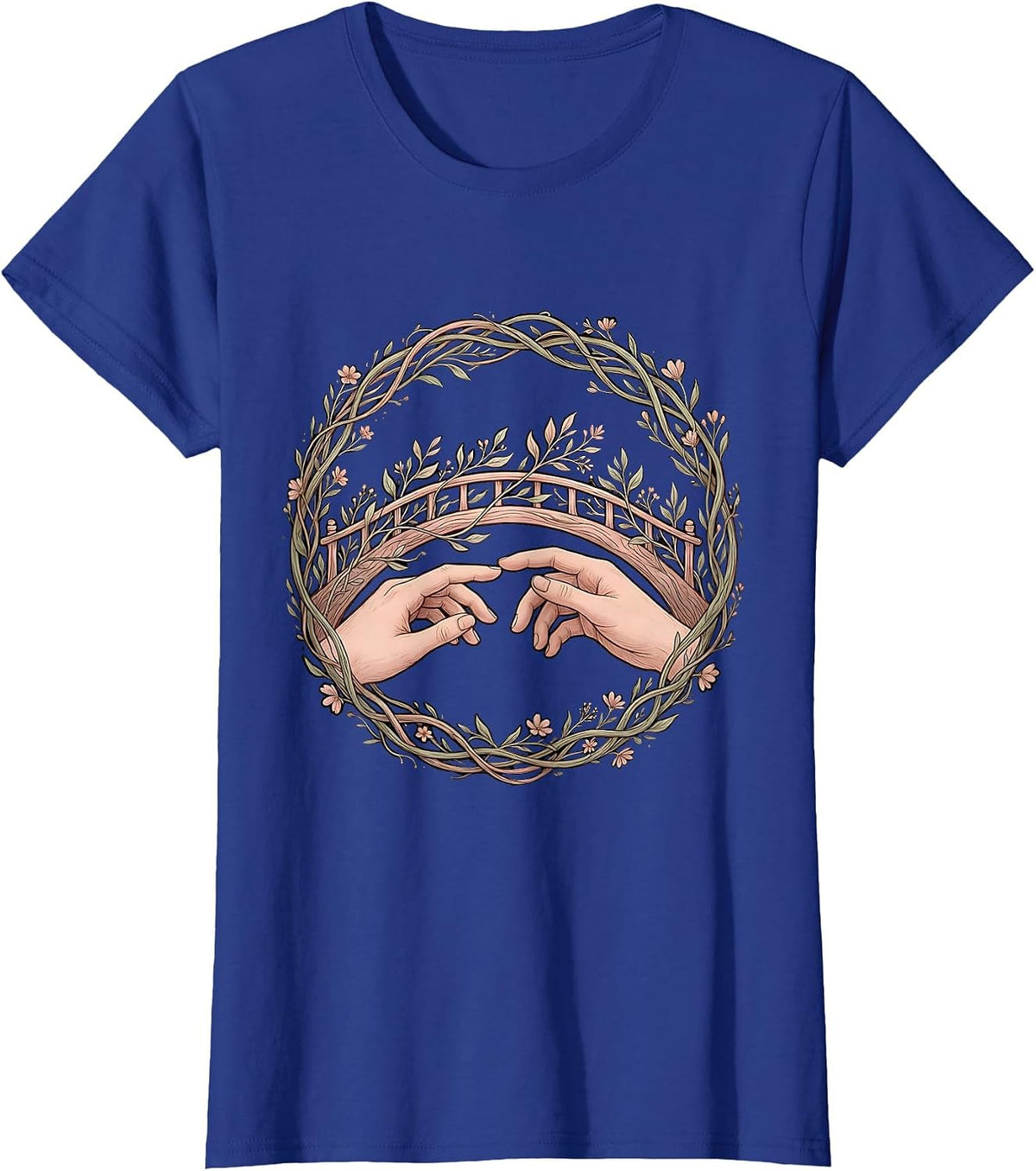 Women's Suicide Prevention Awareness Bridge Building Graphic T-Shirt - Royal Blue