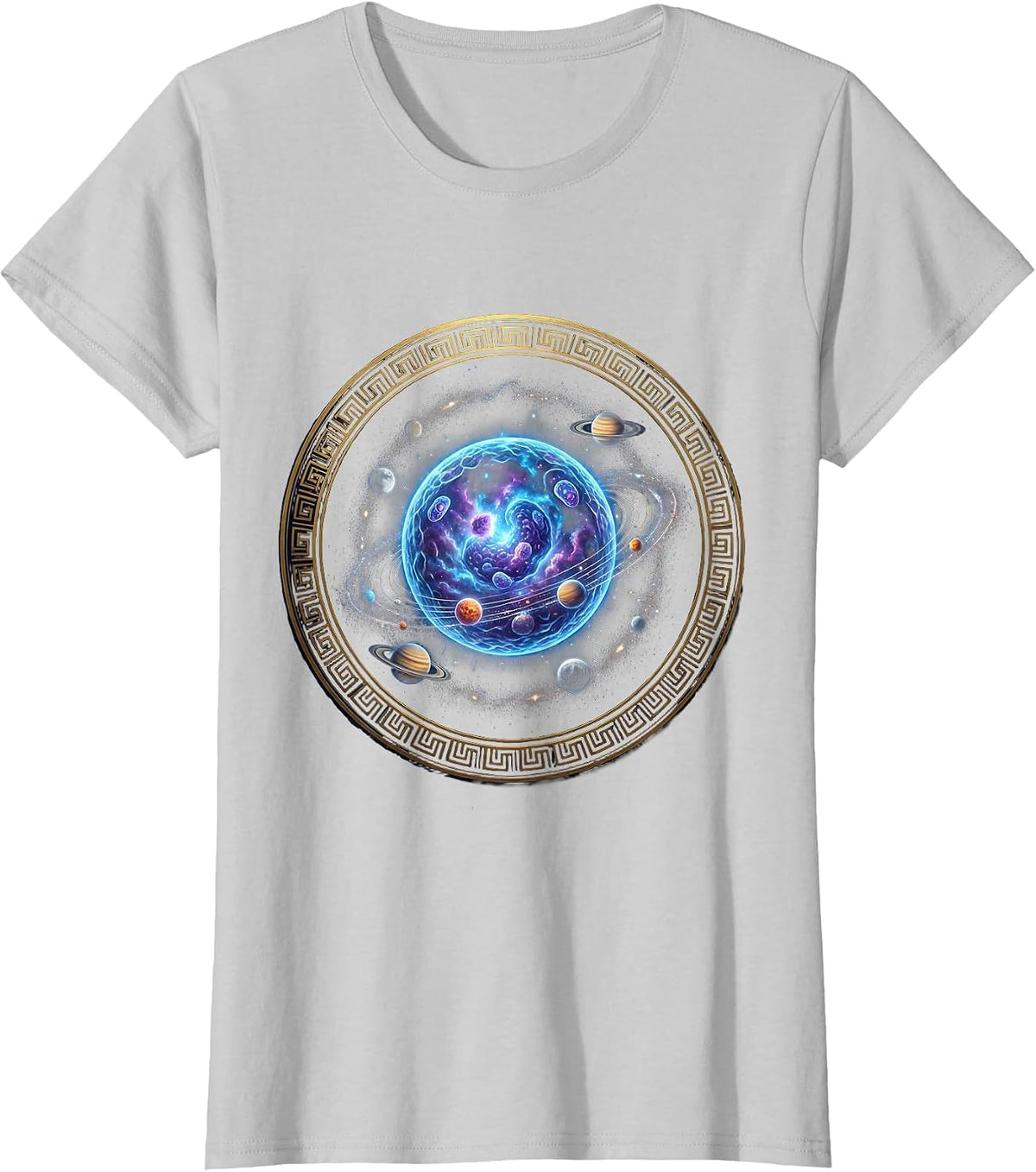 Microscope Cellular World Science Graphic T-Shirt - Silver Grey