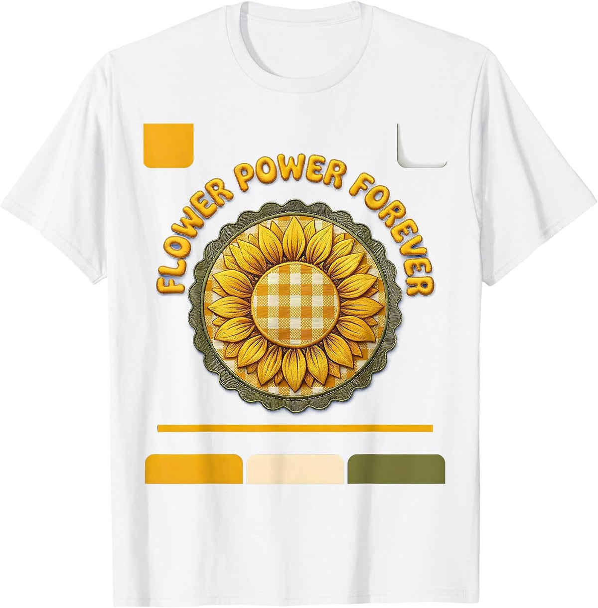 Men's Flower Power Forever Hippie Groovy Design T-Shirt - White