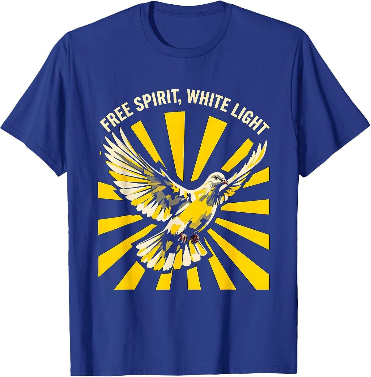 Free Spirit White Light Freedom Graphic Design T-Shirt - Royal Blue