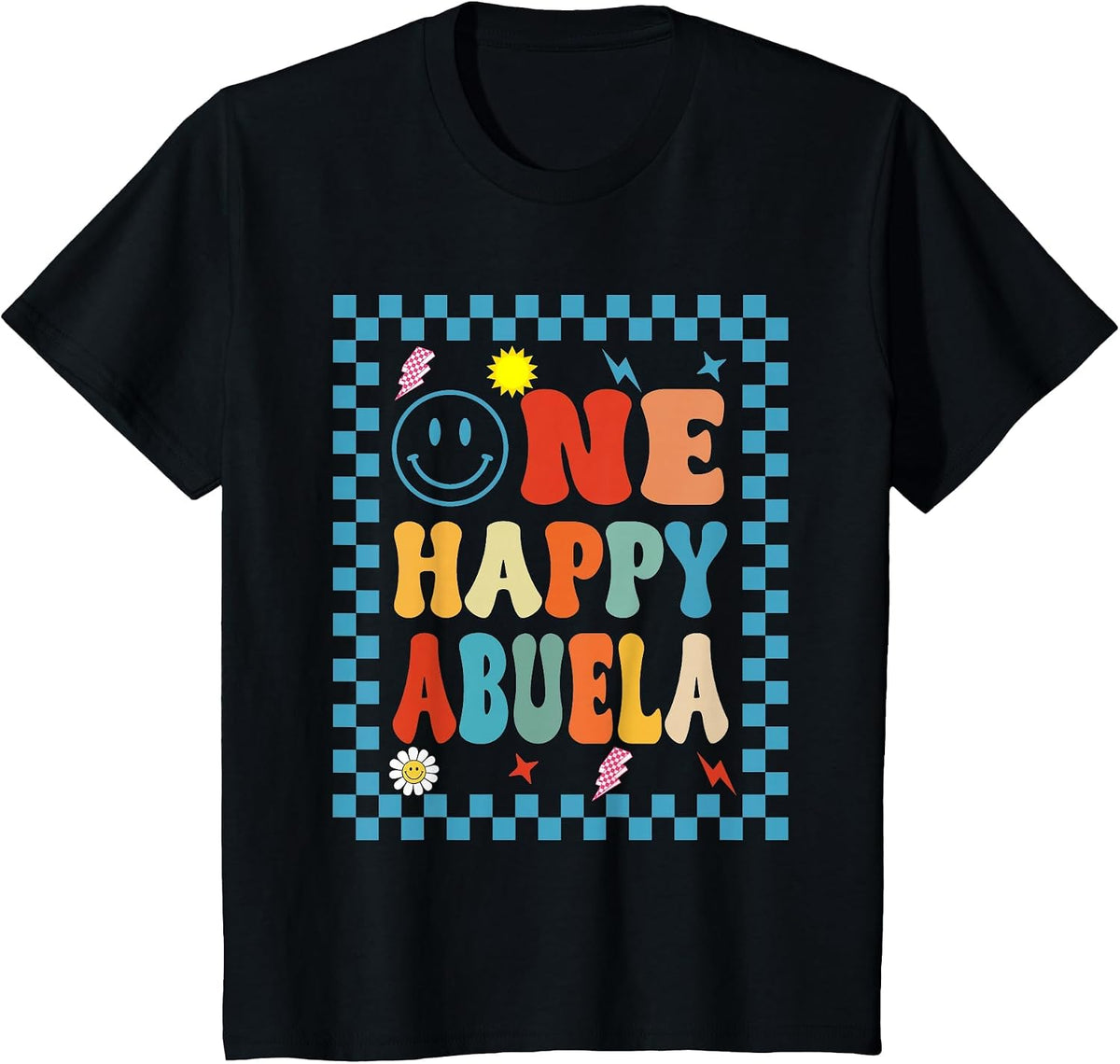 One Happy Dude Abuela 1st Birthday Family Matching T-Shirt - Black