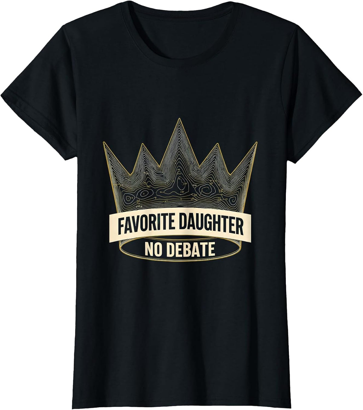 Women's Favorite Daughter No Debate Bold Graphic Design T-Shirt - Black