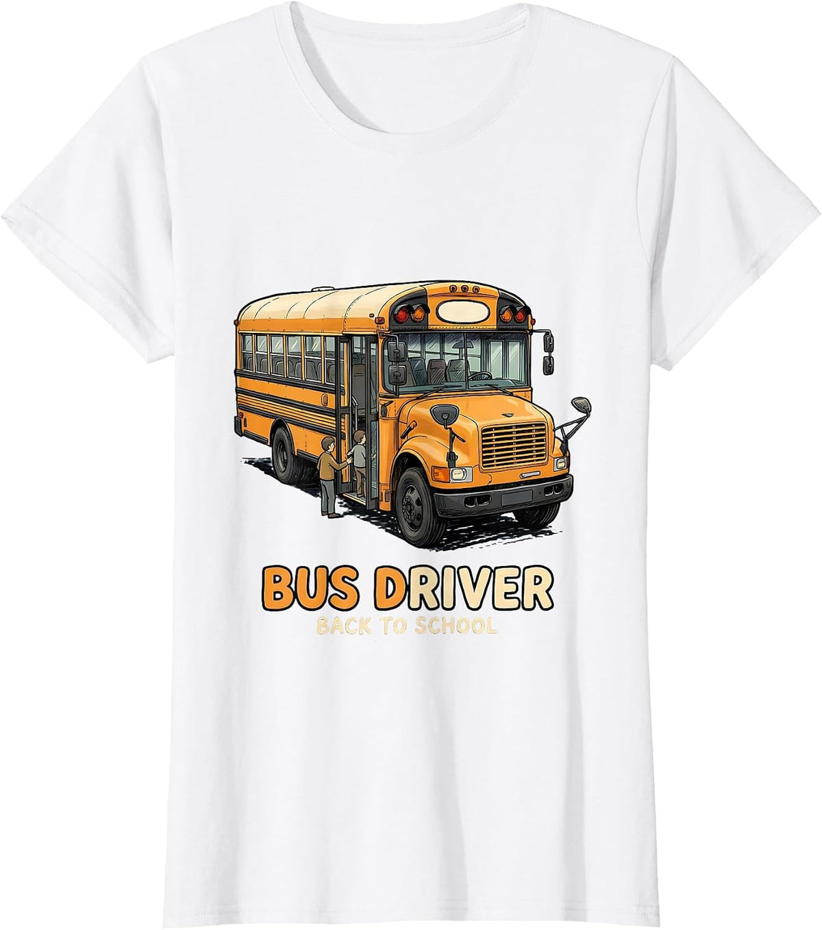 Women's Amber Bus Driver School Bus Driver Appreciation Back To T-Shirt - White