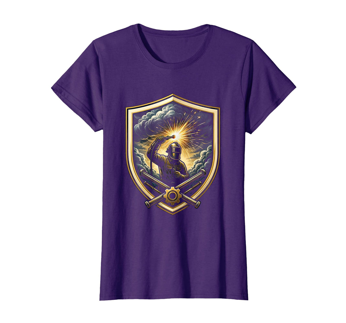 Mademark Welder Storm Clouds Dramatic Welding Art T-Shirt - Purple