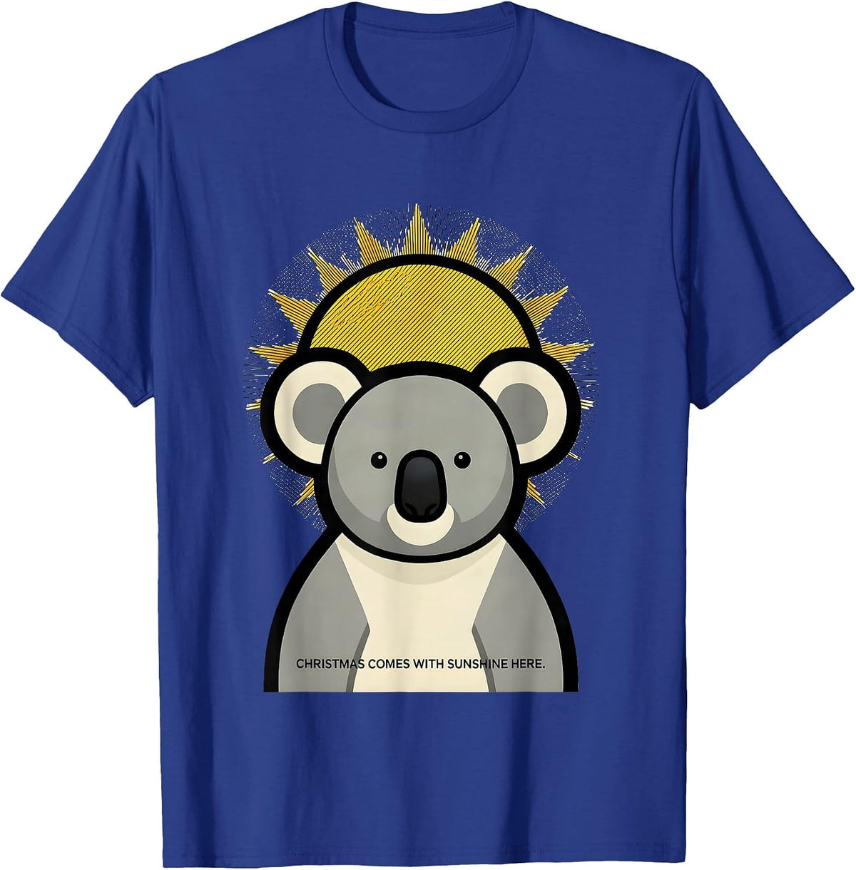 Christmas Comes With Sunshine Here Funny Koala Lover T-Shirt - Royal Blue