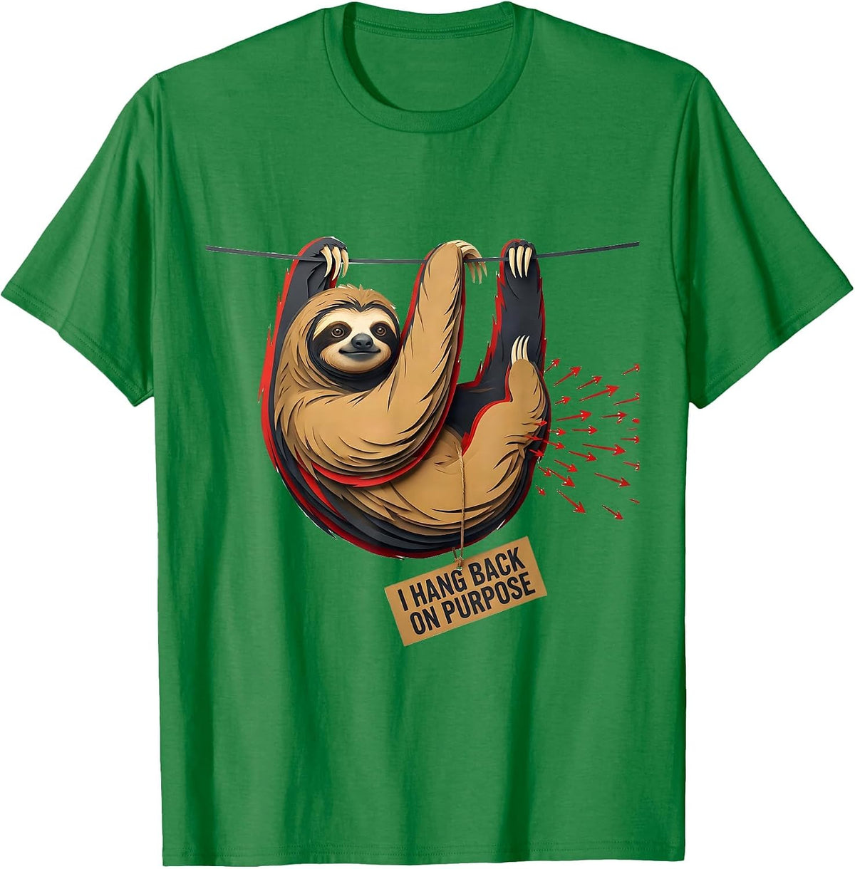 Men's I Hang Back On Purpose Funny Sloth Lover Animal Humor Gift T-Shirt - Kelly Green