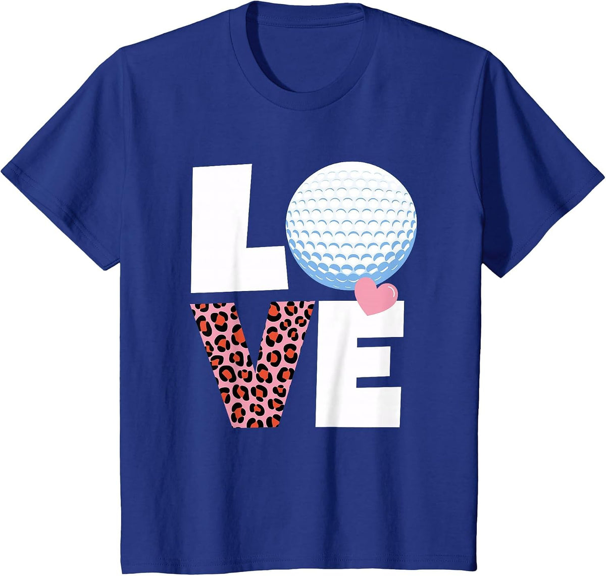 I Heart Golf Womens or Girls Golf T-Shirt - Royal Blue
