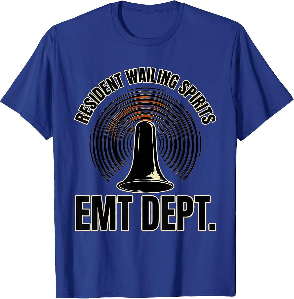 Resident Wailing Spirits EMT Dept Halloween Medical Crew T-Shirt - Royal Blue
