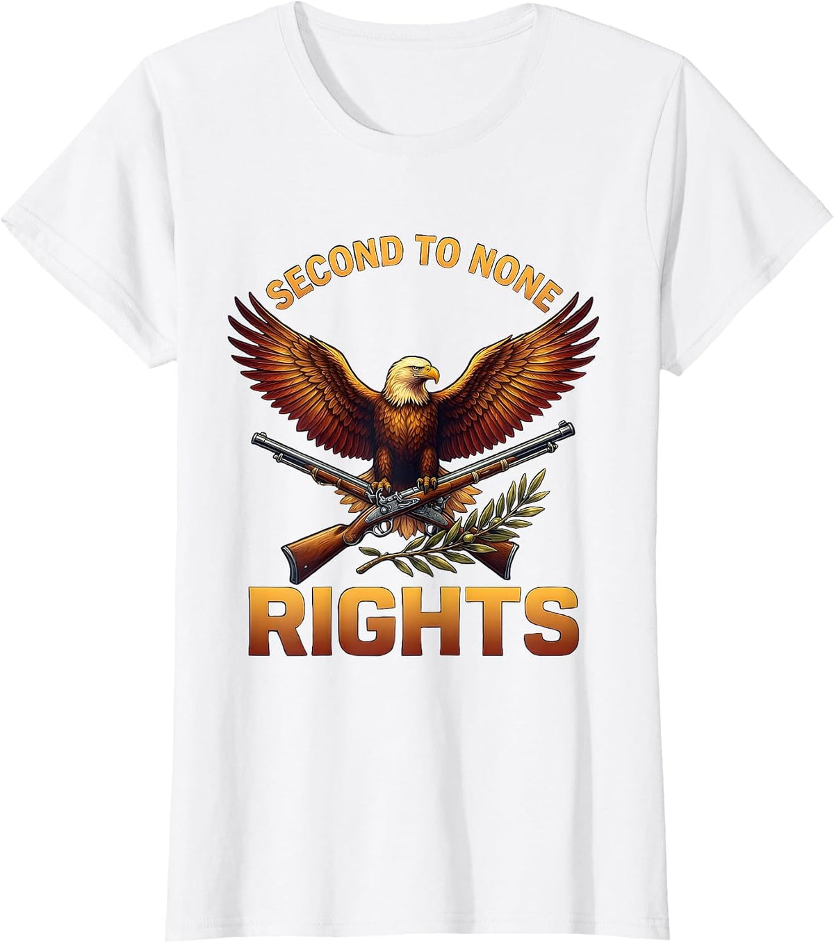 Second to None Rights 2nd Amendment Design T-Shirt - White