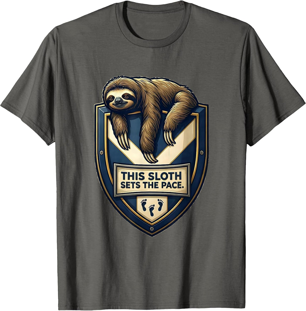 This Sloth Sets The Pace Funny Sloth Lover Humor Gift T-Shirt, Men, Asphalt Grey, XX-Large - As Pictured