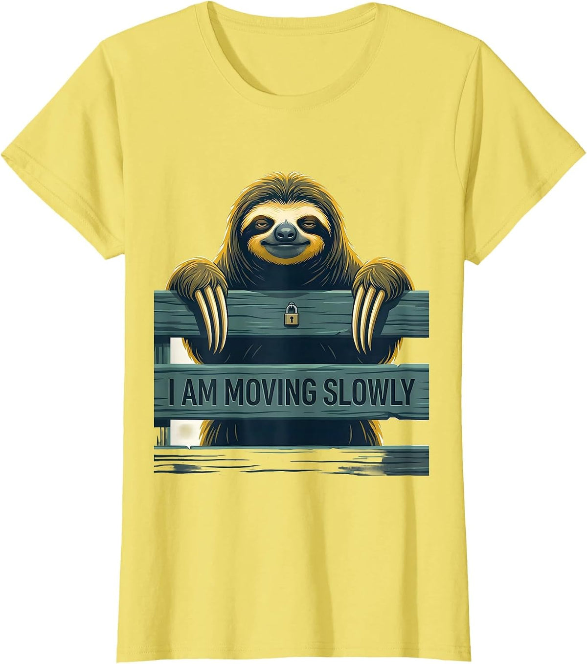 Women's I Am Moving Slowly Funny Sloth Lover Gift T-Shirt - Lemon Yellow