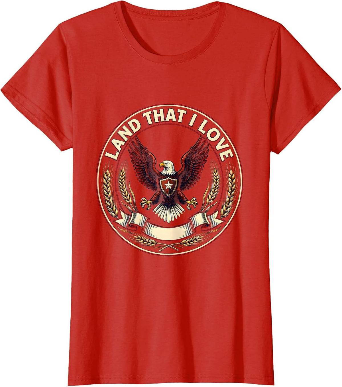 Land That I Love Memorial Day Patriotic Design T-Shirt - Red