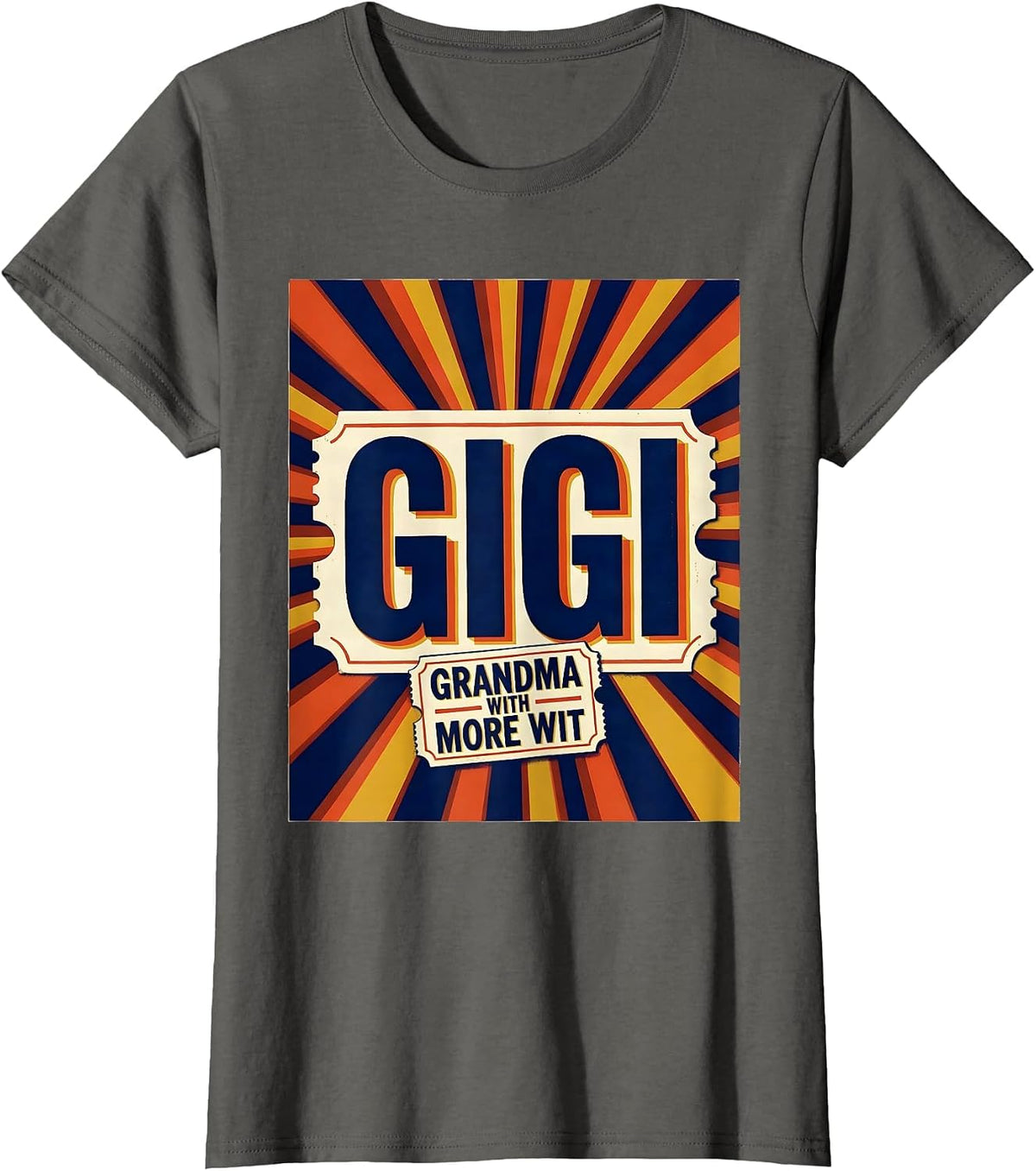 Women's Gigi Grandma With More Wit Funny Grandmother Gift T-Shirt - Asphalt Grey