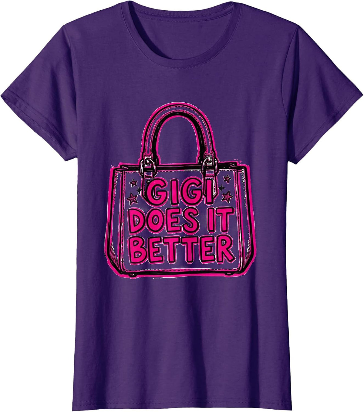 Women's Gigi Does It Better Proud Grandma Design T-Shirt - Purple