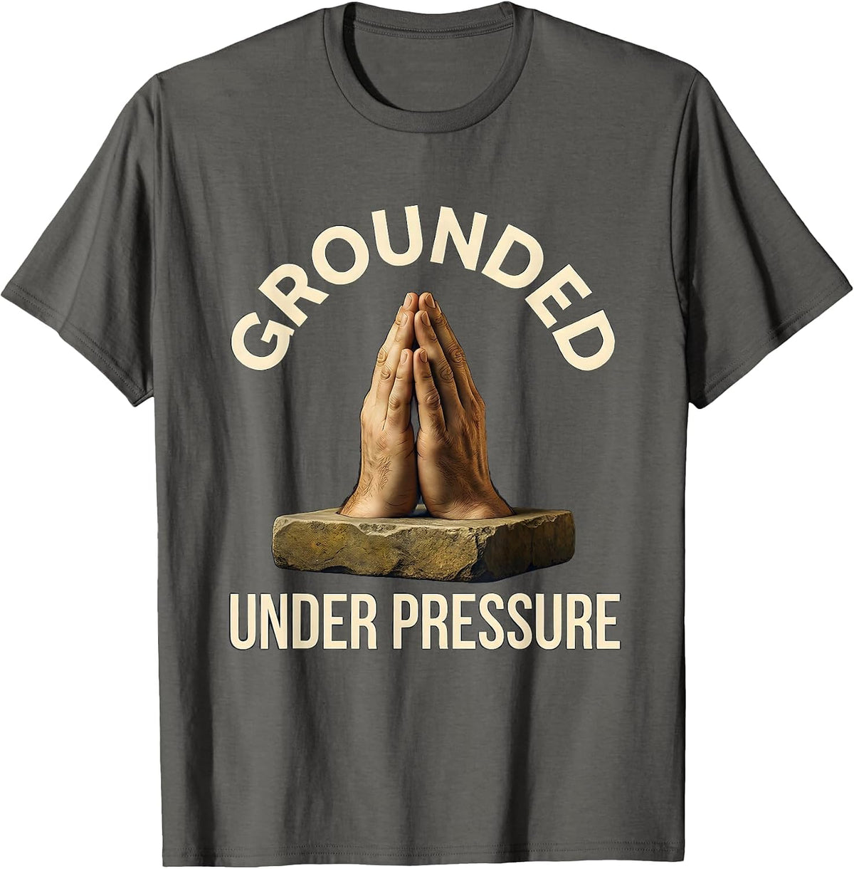 Men's Grounded Under Pressure Anxiety Awareness Design T-Shirt - Asphalt Grey