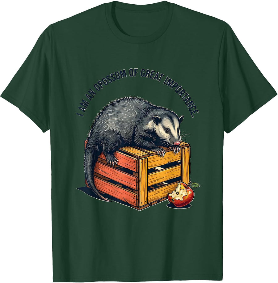 Men's I Am An Opossum Of Great Importance Funny Possum Lover Meme T-Shirt - Dark Green