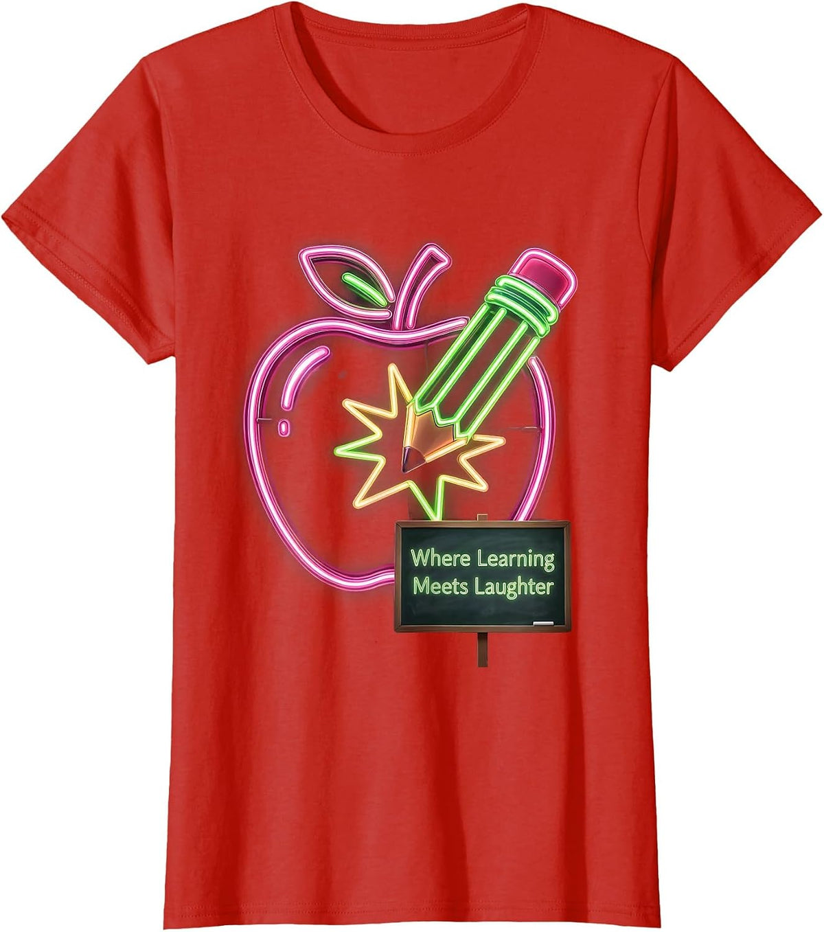 2nd Grade Teacher Where Learning Meets Laughter T-Shirt - Red