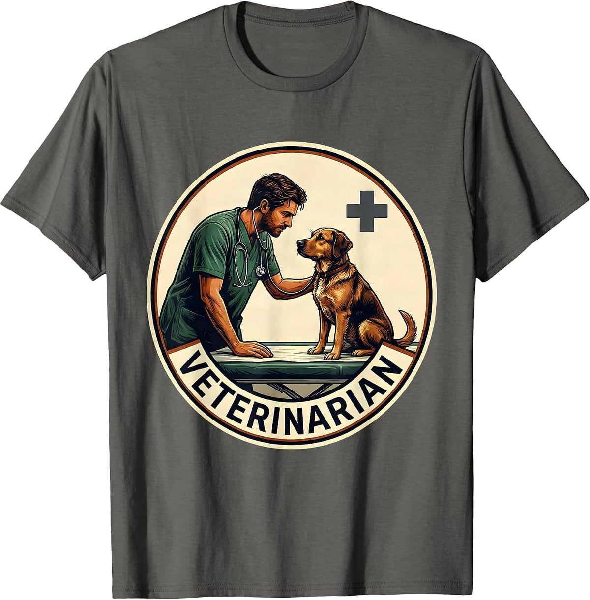 Veterinarian Funny Vet Tech Gift Occupational Pride T-Shirt - Asphalt Grey