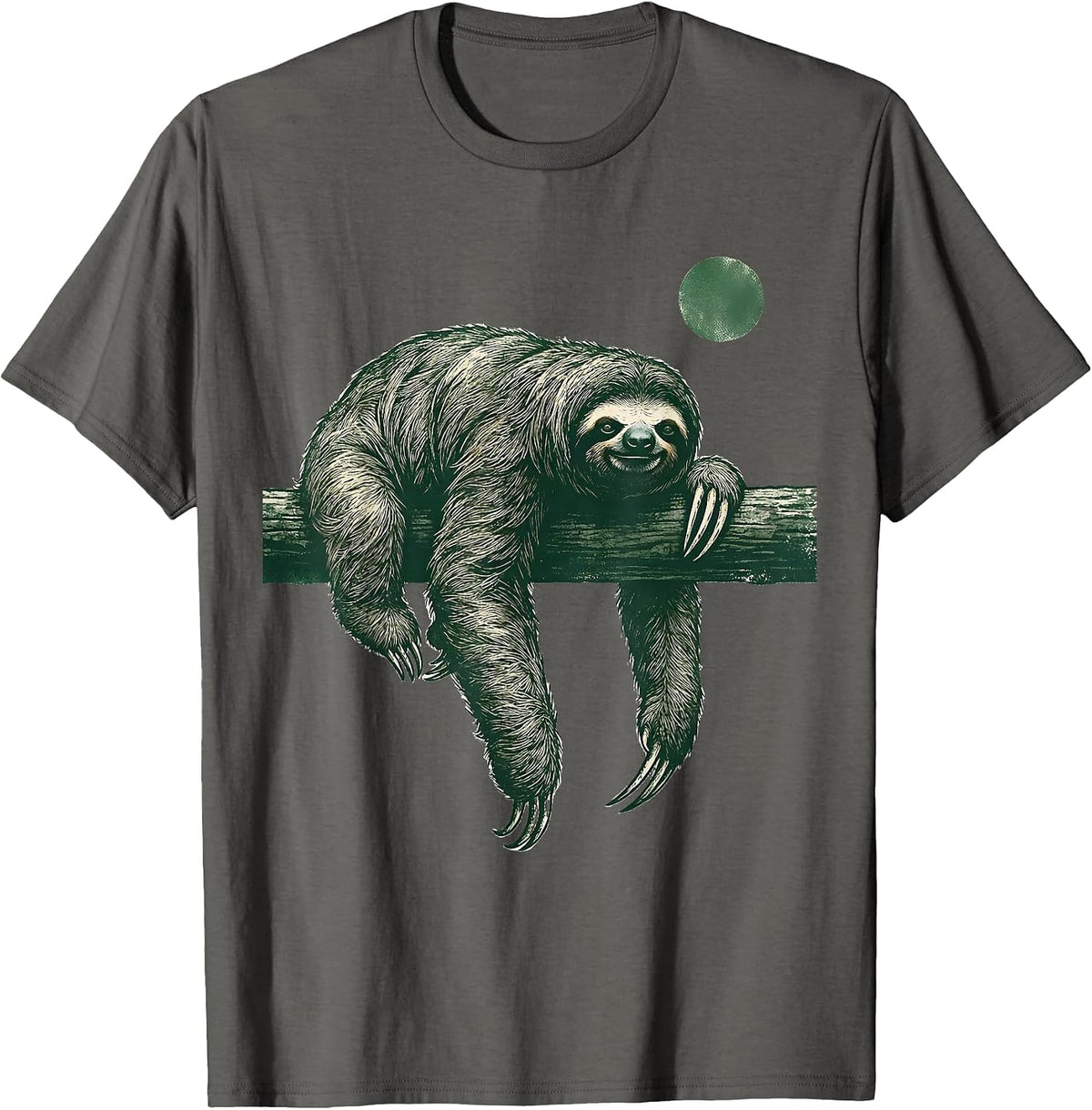 Men's Masked Sloth Rubber Stamp Funny Sloth Lover Gift T-Shirt - Asphalt Grey