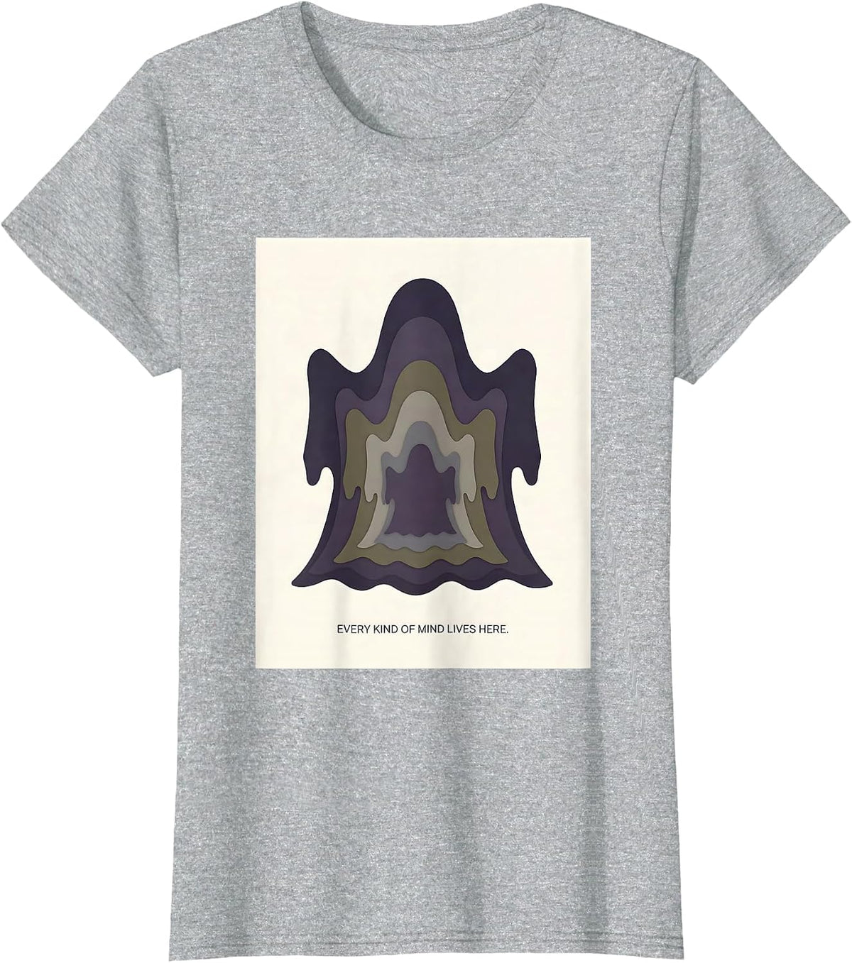 Every Kind Of Mind Lives Here Editorial Conceptual Halloween T-Shirt - Heather Grey