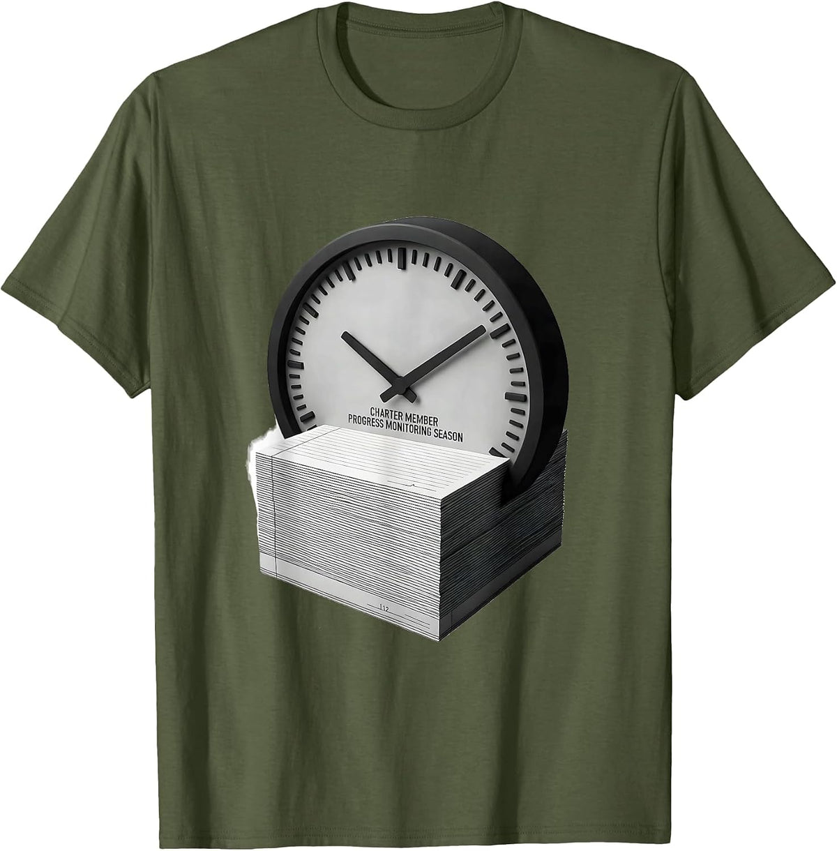 Charter Member Progress Monitoring Season Special Education T-Shirt - Olive Green