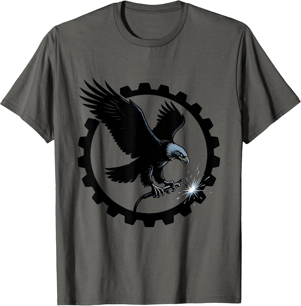 Eagle Welding Torch Graphic Tee T-Shirt - Asphalt Grey