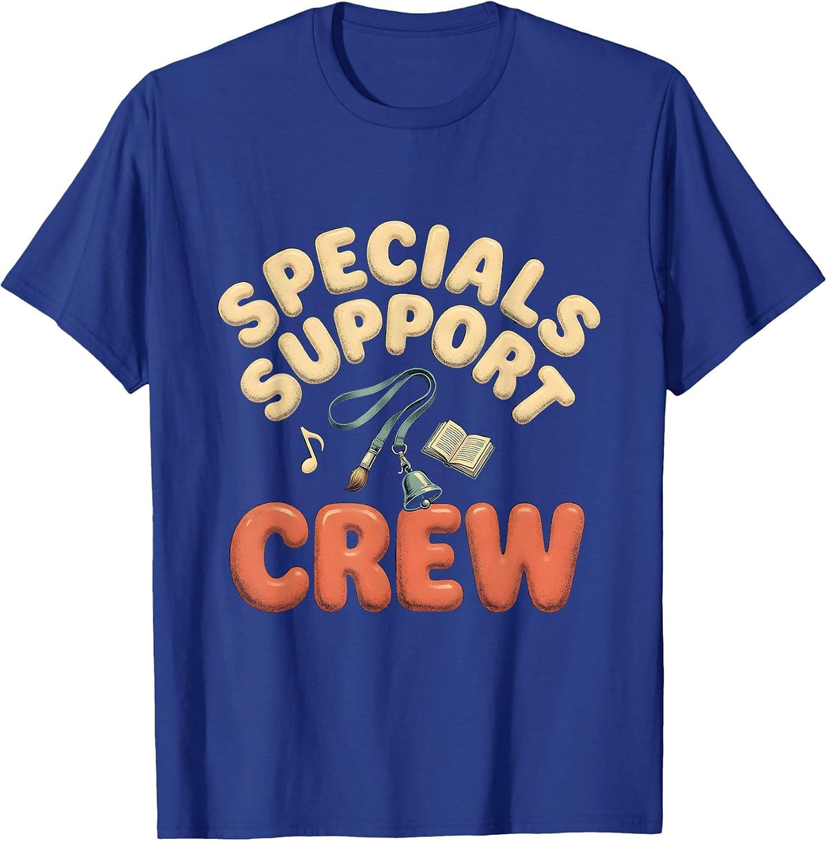 Men's Specials Support Crew Bold Vintage Teacher Appreciation Crew T-Shirt - Royal Blue