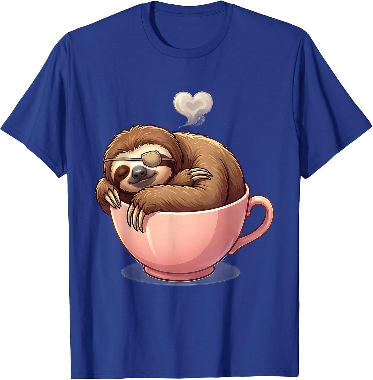 Men's Sloth In Teacup Cute Kawaii Animal Lover Gift T-Shirt - Royal Blue