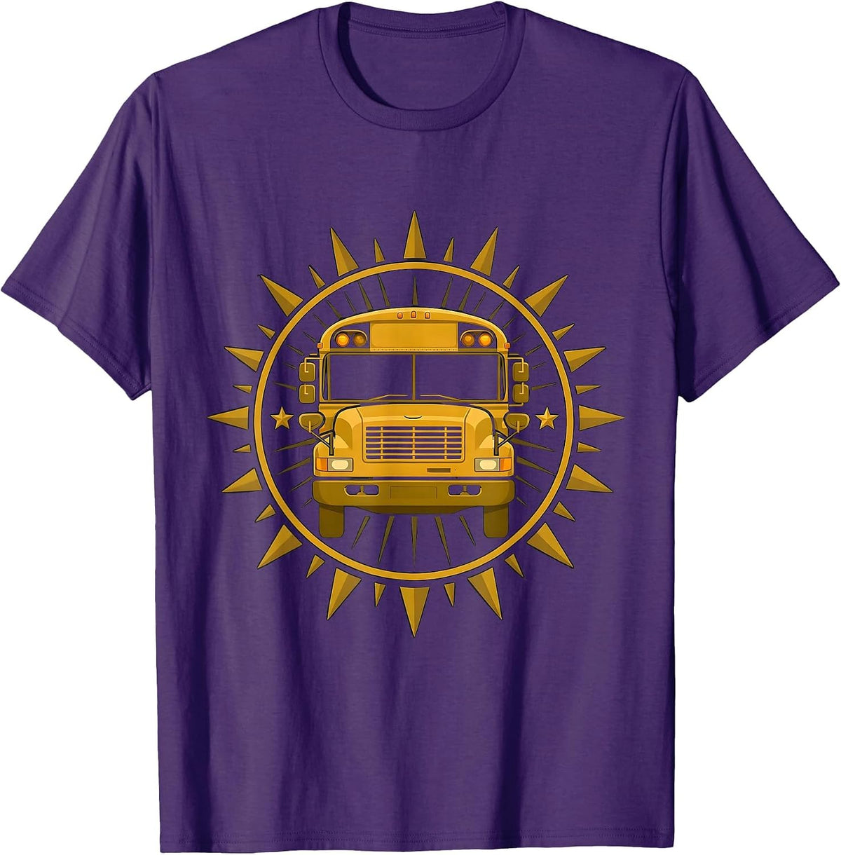 School Bus Driver Appreciation Starburst Humor T-Shirt - Purple
