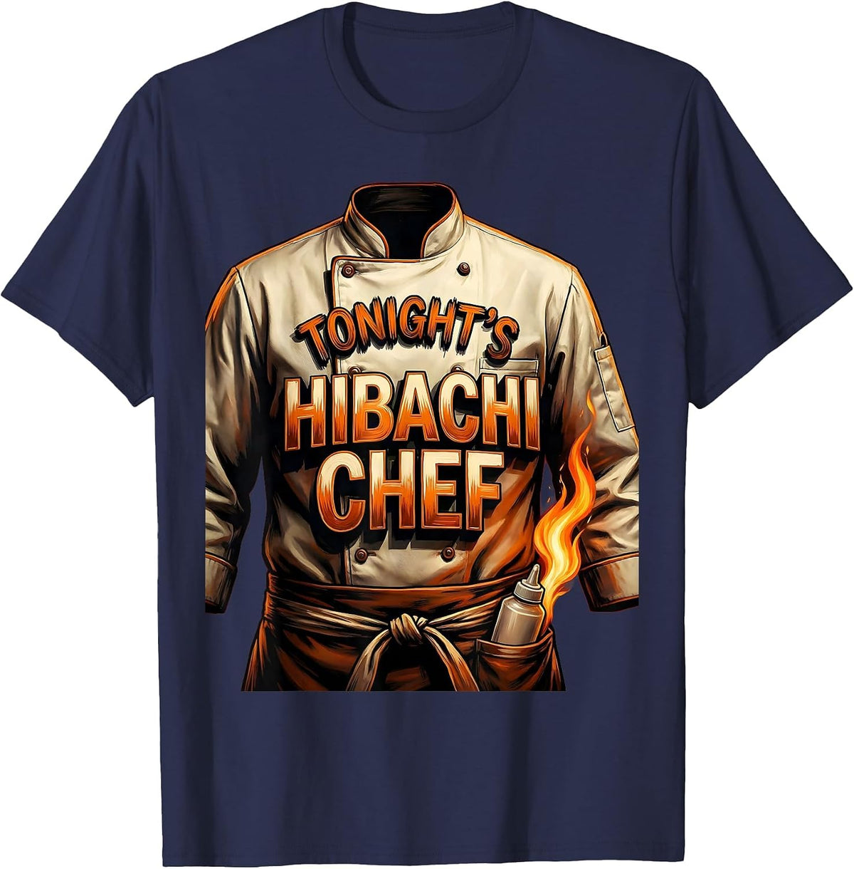 Tonight's Hibachi Chef Playful Pun Halloween Party Costume T-Shirt - Navy Blue